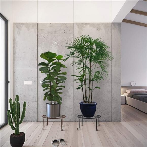 Metal Potted Plant Stands, 3 Pack 9" Heavy Duty Rustproof Iron Round Flower Pot - Picture 9 of 14